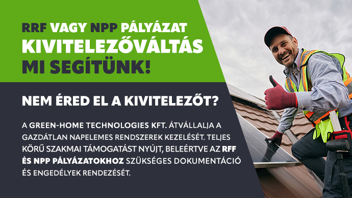 RFF és NPP pályázat kivitelezőváltás